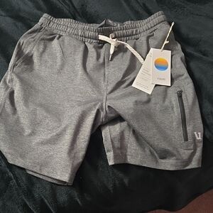 Vuori Gray Athletic Shorts Moisture-Wicking Fabric
